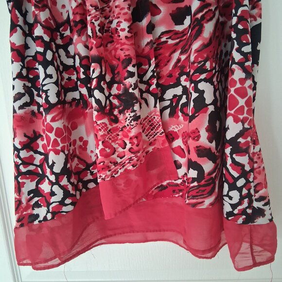 NWD Plus Top Women 1X Red Maximalism Colorful - Picture 4 of 6